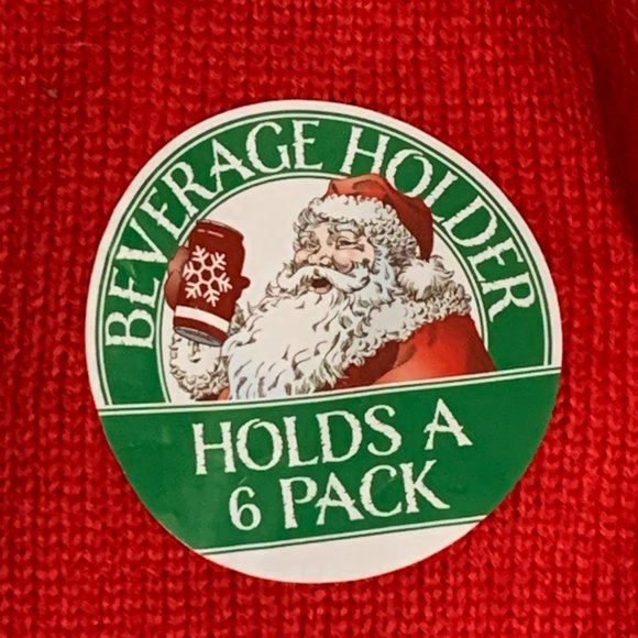 Ugly Christmas Sweater Santa Suit 6 Pack Beer Drink Holster Holder Men Women L - Picture 7 of 8